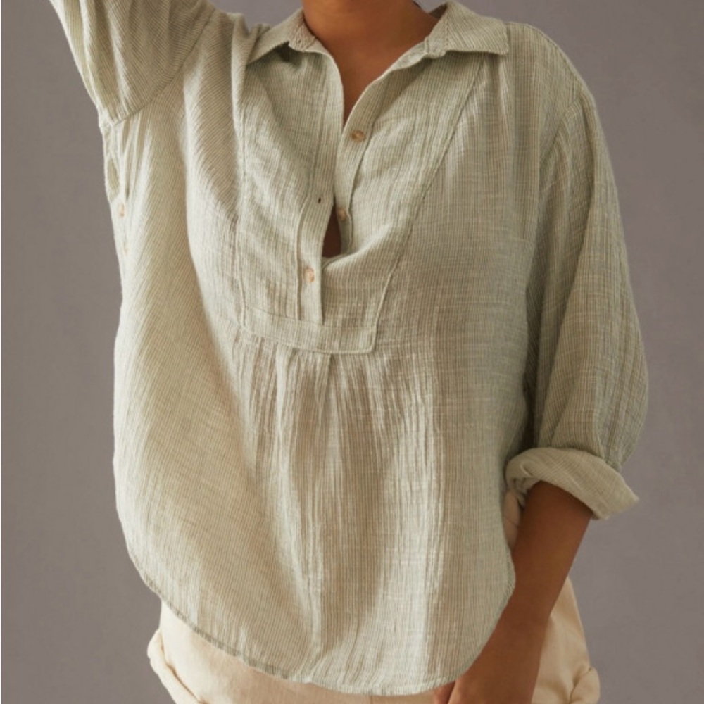 Anthropologie Collared Popover Shirt